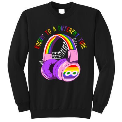 Rockin To A Different Tune Rainbow Autism Awareness Sweatshirt