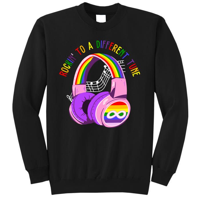 Rockin To A Different Tune Rainbow Autism Awareness Sweatshirt