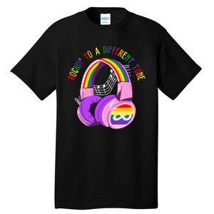 Rockin To A Different Tune Rainbow Autism Awareness Tall T-Shirt