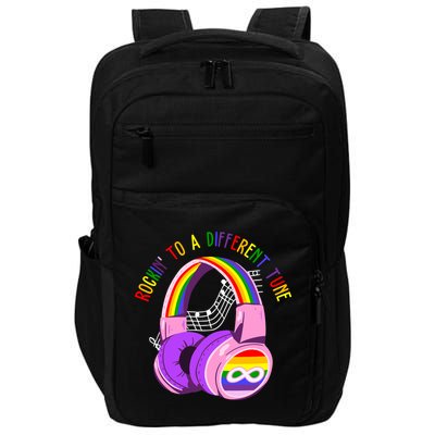 Rockin To A Different Tune Rainbow Autism Awareness Impact Tech Backpack