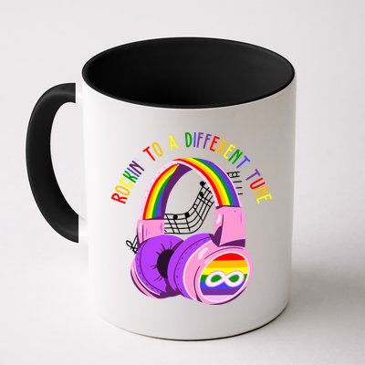 Rockin To A Different Tune Rainbow Autism Awareness Mug