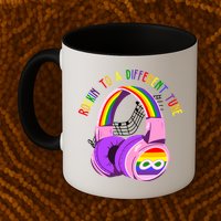 Rockin To A Different Tune Rainbow Autism Awareness Mug