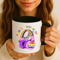 Rockin To A Different Tune Rainbow Autism Awareness Mug