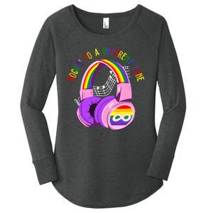 Rockin To A Different Tune Rainbow Autism Awareness Women's Perfect Tri Tunic Long Sleeve Shirt