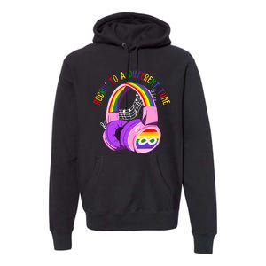 Rockin To A Different Tune Rainbow Autism Awareness Premium Hoodie