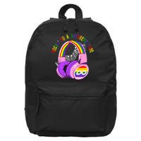 Rockin To A Different Tune Rainbow Autism Awareness 16 in Basic Backpack