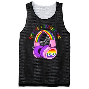 Rockin To A Different Tune Rainbow Autism Awareness Mesh Reversible Basketball Jersey Tank