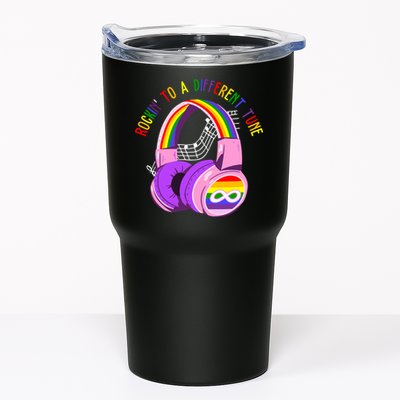 Rockin To A Different Tune Rainbow Autism Awareness Tumbler