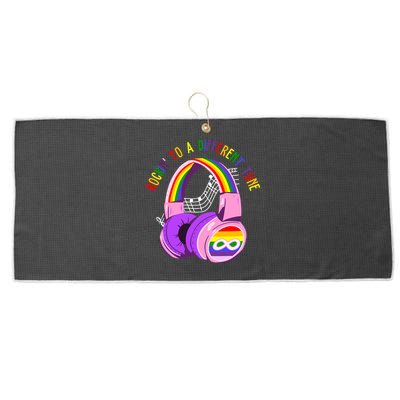 Rockin To A Different Tune Rainbow Autism Awareness Large Microfiber Waffle Golf Towel