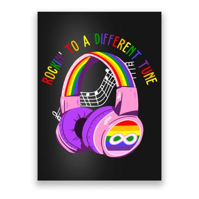 Rockin To A Different Tune Rainbow Autism Awareness Poster