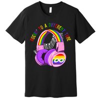 Rockin To A Different Tune Rainbow Autism Awareness Premium T-Shirt