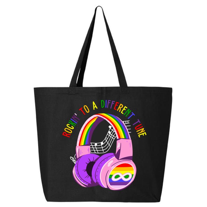 Rockin To A Different Tune Rainbow Autism Awareness 25L Jumbo Tote
