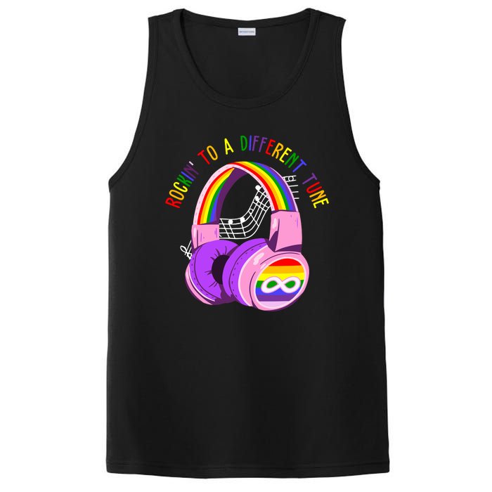 Rockin To A Different Tune Rainbow Autism Awareness PosiCharge Competitor Tank