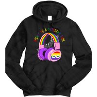 Rockin To A Different Tune Rainbow Autism Awareness Tie Dye Hoodie