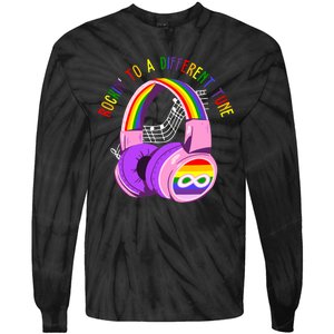 Rockin To A Different Tune Rainbow Autism Awareness Tie-Dye Long Sleeve Shirt