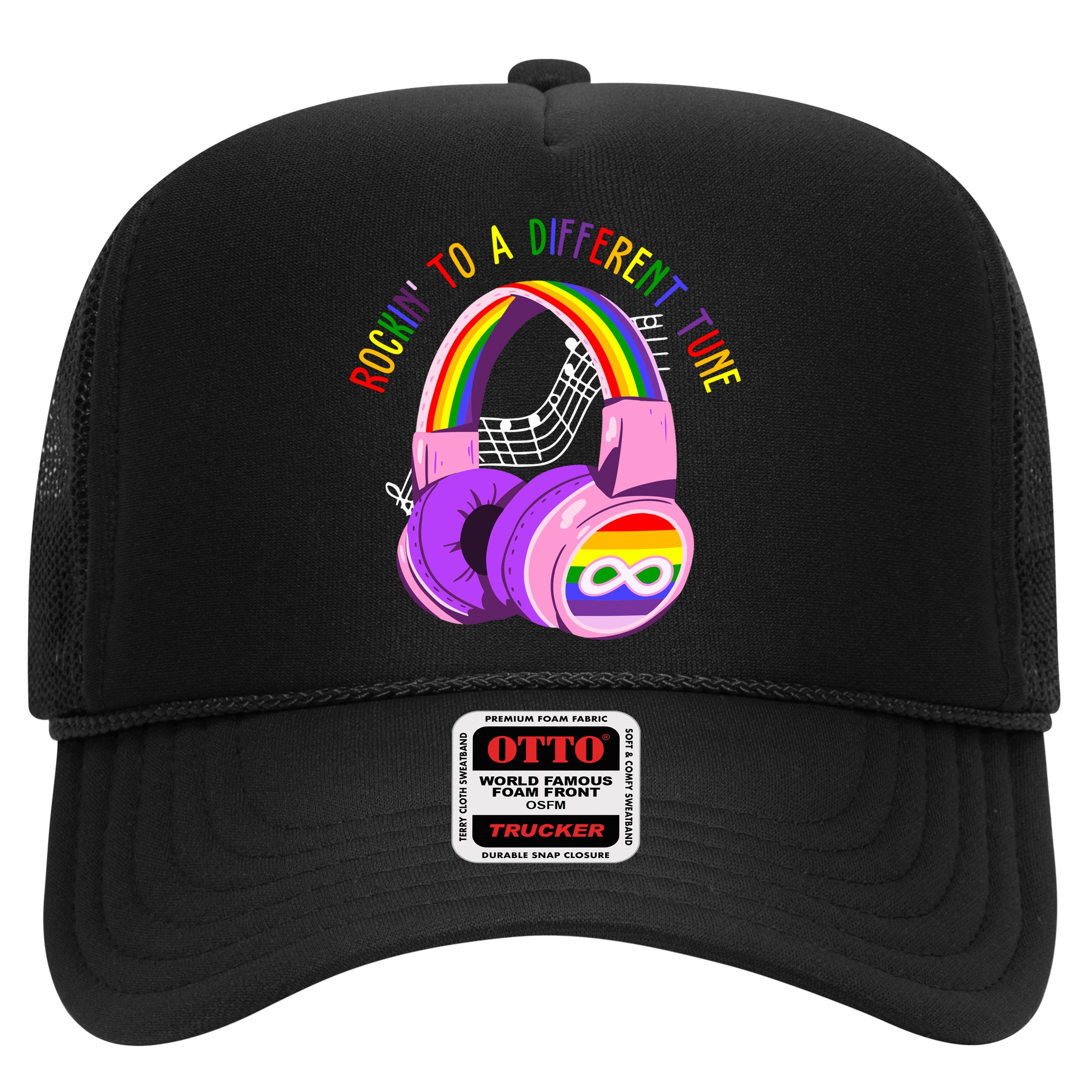 Rockin To A Different Tune Rainbow Autism Awareness Hat