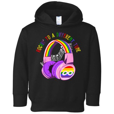 Rockin To A Different Tune Rainbow Autism Awareness Toddler Hoodie