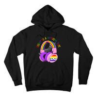 Rockin To A Different Tune Rainbow Autism Awareness Tall Hoodie