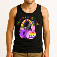 Rockin To A Different Tune Rainbow Autism Awareness Tank Top