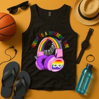 Rockin To A Different Tune Rainbow Autism Awareness Tank Top