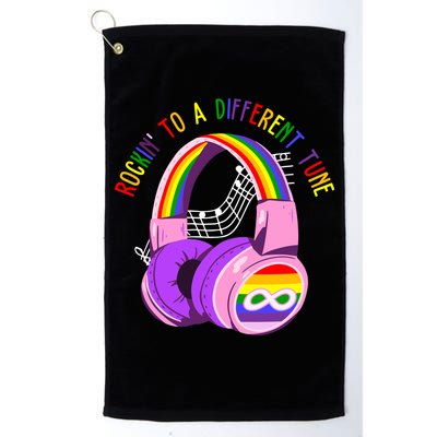 Rockin To A Different Tune Rainbow Autism Awareness Golf Towel