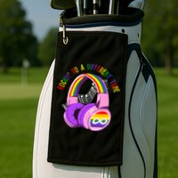 Rockin To A Different Tune Rainbow Autism Awareness Golf Towel