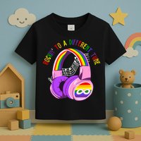 Rockin To A Different Tune Rainbow Autism Awareness Toddler T-Shirt