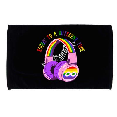 Rockin To A Different Tune Rainbow Autism Awareness Microfiber Hand Towel