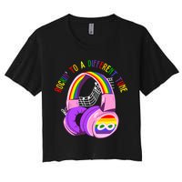 Rockin To A Different Tune Rainbow Autism Awareness Crop Top