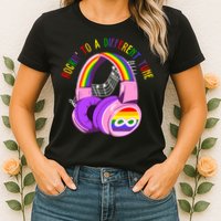 Rockin To A Different Tune Rainbow Autism Awareness Womens T-Shirt