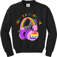 Rockin To A Different Tune Rainbow Autism Awareness Kids Sweatshirt