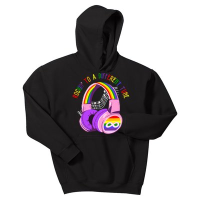 Rockin To A Different Tune Rainbow Autism Awareness Kids Hoodie