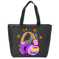 Rockin To A Different Tune Rainbow Autism Awareness Zip Tote Bag