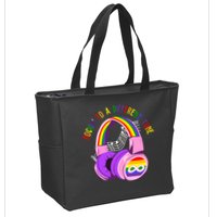Rockin To A Different Tune Rainbow Autism Awareness Zip Tote Bag