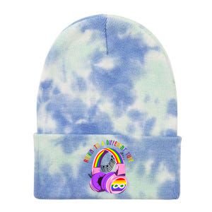 Rockin To A Different Tune Rainbow Autism Awareness Tie Dye 12in Knit Beanie