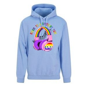 Rockin To A Different Tune Rainbow Autism Awareness Unisex Surf Hoodie