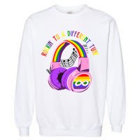 Rockin To A Different Tune Rainbow Autism Awareness Garment-Dyed Sweatshirt
