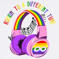 Rockin To A Different Tune Rainbow Autism Awareness Garment-Dyed Sweatshirt