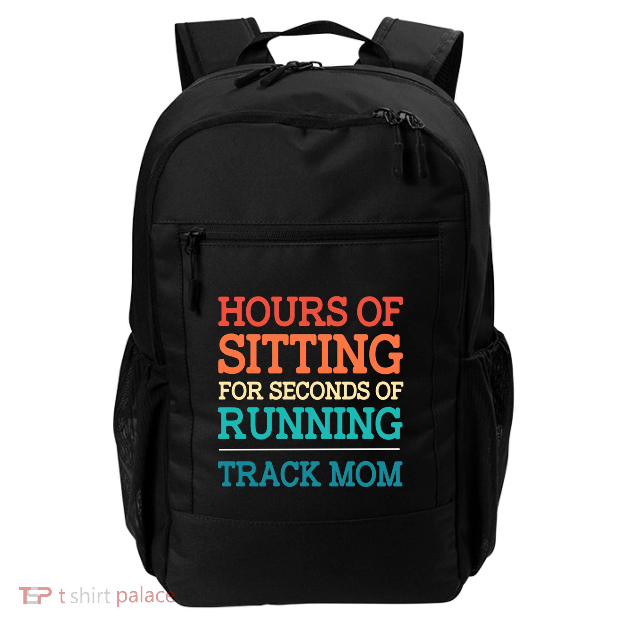 Retro Track And Field Mom Seconds Of Running Track Mom Gift Daily Commute Backpack