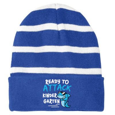 Ready To Attack Kindergarten Cute Kindergarten Funny Gift Striped Beanie with Solid Band