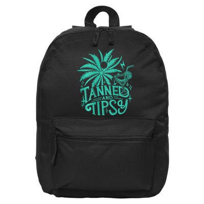 Retro Tanned And Tipsy Beach Summer Vacation 16 in Basic Backpack