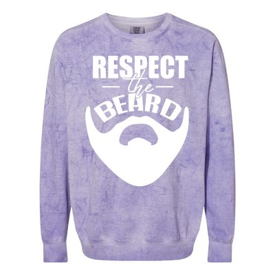 Respect The Beard Gift For Dad Uncle Gift Colorblast Crewneck Sweatshirt