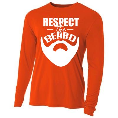 Respect The Beard Gift For Dad Uncle Gift Cooling Performance Long Sleeve Crew