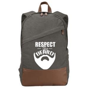 Respect The Beard Gift For Dad Uncle Gift Cotton Canvas Backpack