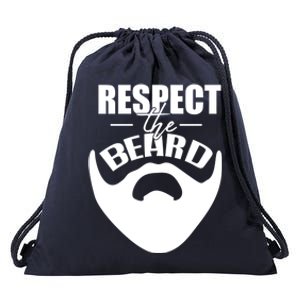 Respect The Beard Gift For Dad Uncle Gift Drawstring Bag