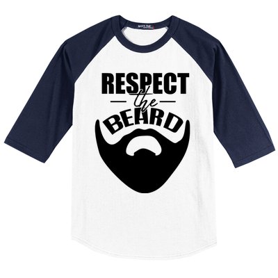 Respect The Beard Gift For Dad Uncle Gift Baseball Sleeve Shirt