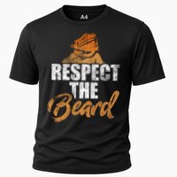 Respect The Beard Bearded Dragon Distressed Great Gift Cooling Performance Crew T-Shirt
