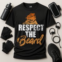 Respect The Beard Bearded Dragon Distressed Great Gift Cooling Performance Crew T-Shirt