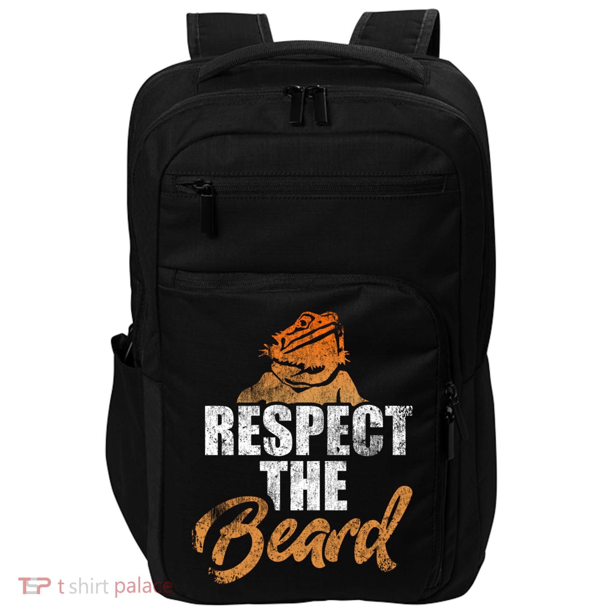 Respect The Beard Bearded Dragon Distressed Great Gift Impact Tech Backpack