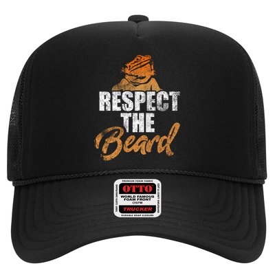 Respect The Beard Bearded Dragon Distressed Great Gift Trucker Hat